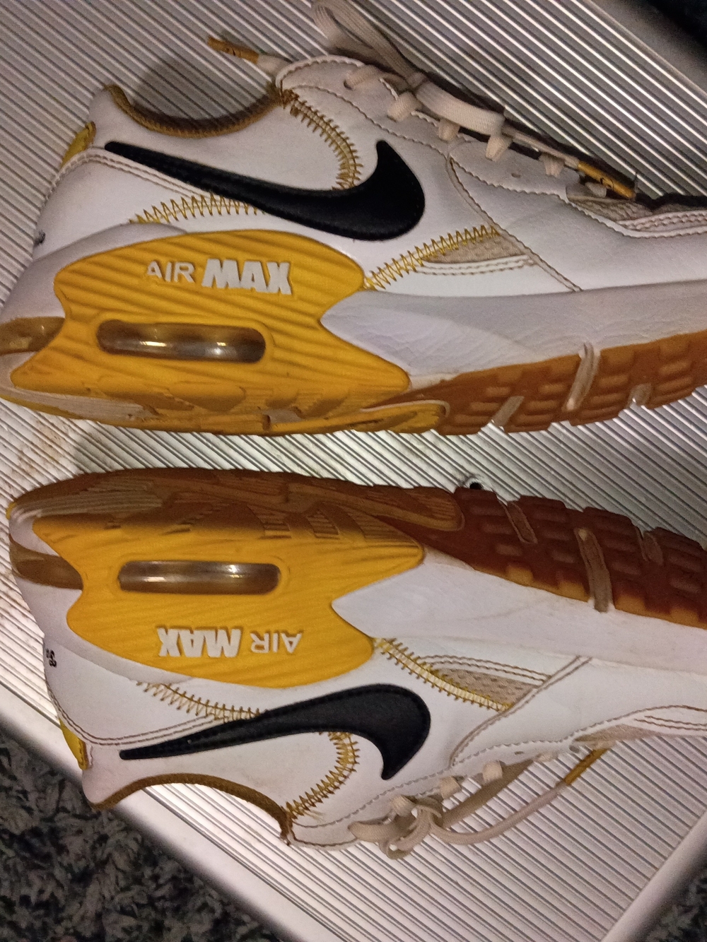 Nike White Black Yellow Air Max Sneakers